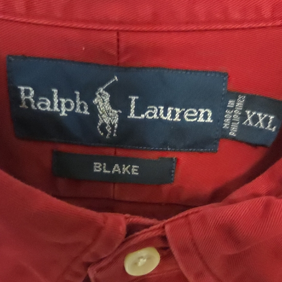 Vintage Polo by Ralph Lauren Red Long-Sleeve Button-Down Shirt - Picture 2 of 4